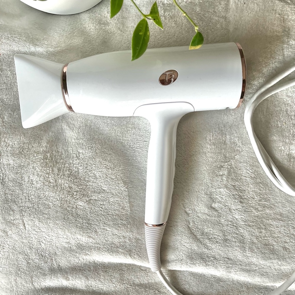 T3 White Hair Dryer with Rose Gold Accents